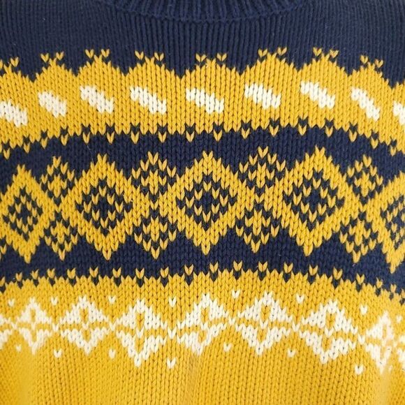 Gap Sweater Vintage 90s Fair Isle Winter Holiday Heavy Knit Mens Size Small - Picture 2 of 5